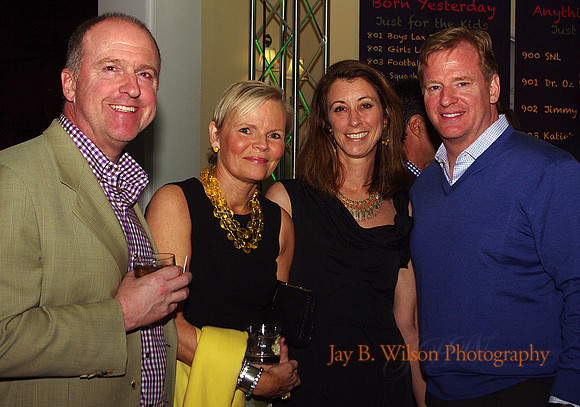 From left: Charlie Law and Bronxville School Alums Susan Kelty Law, Melissa Gagen and Roger Goodell