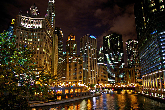 Chicago River at Night