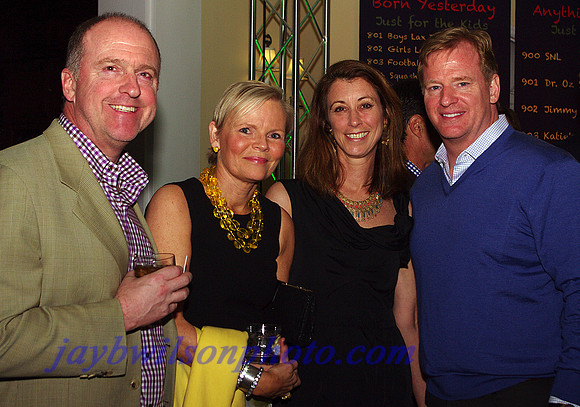 From left: Charlie Law and Bronxville School Alums Susan Kelty Law, Melissa Gagen and Roger Goodell