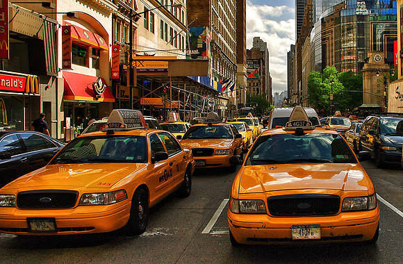 nyc, new york city, manhattan, sixth avenue, taxi, taxicab, cab, yellow